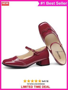 Mary Jane Pumps with Arch Support Low Chunky Heel Work Shoes